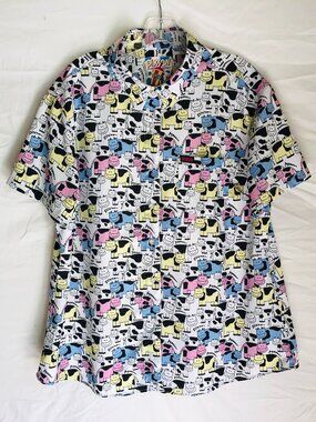 Dixxon Flannel Company Women's 2X Hawaiian Cow Print Button Up Blouse Top